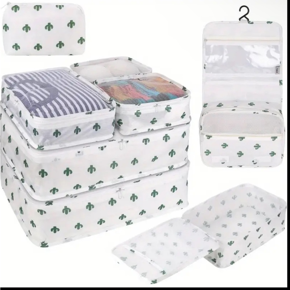 8PCS Cactus packing cubes